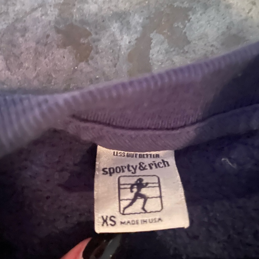 Sporty & Rich Men's Navy Blue Crewneck Sweater - Picture 5 of 6